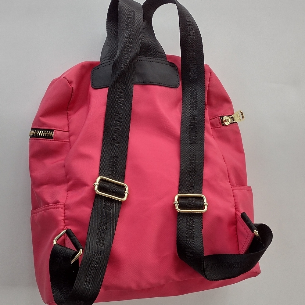 Steven Madden Nylon Logo Zipper Backpack - Picture 2 of 16